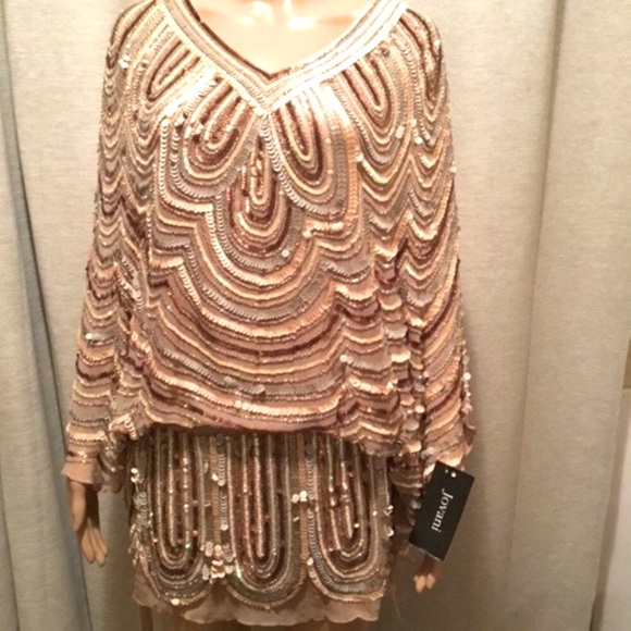 Jovani Gold Sequinned Mini - Picture 1 of 4